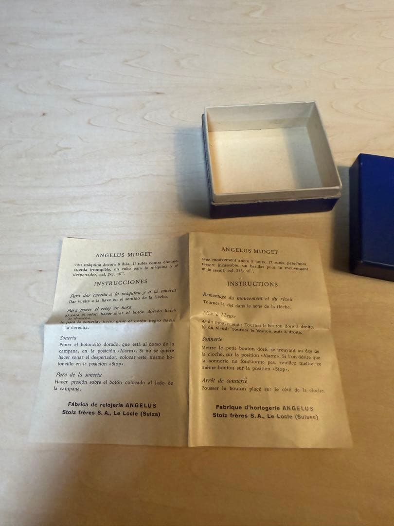 ANGELUS 置時計 トラベルクロック 手巻き アラーム付き スイス製 稼働品