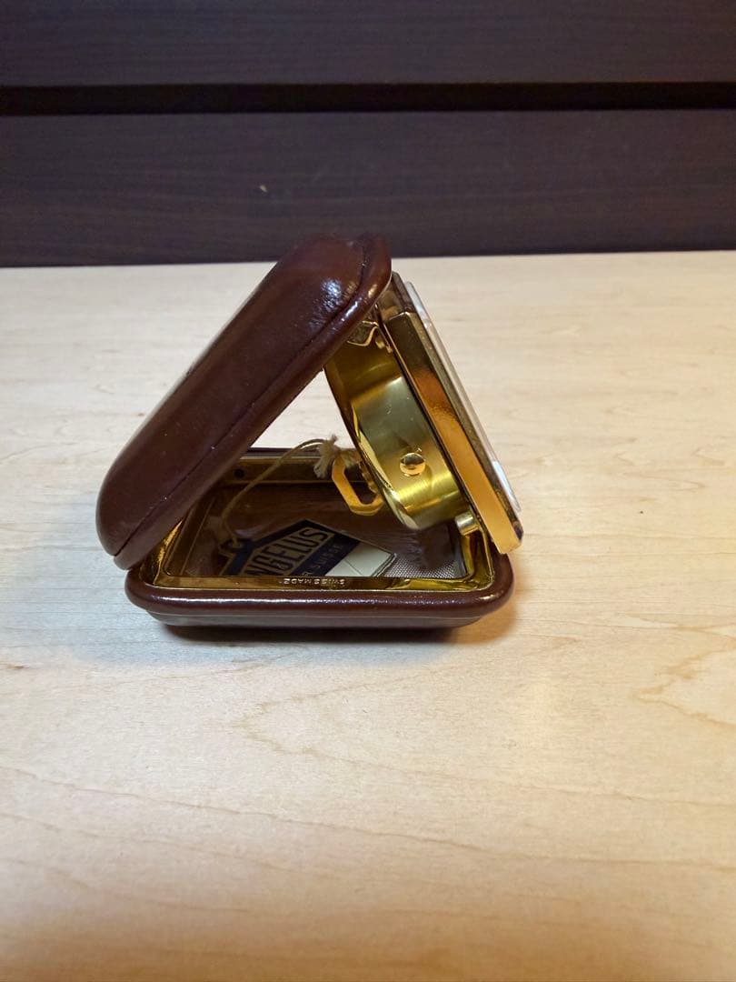 ANGELUS 置時計 トラベルクロック 手巻き アラーム付き スイス製 稼働品
