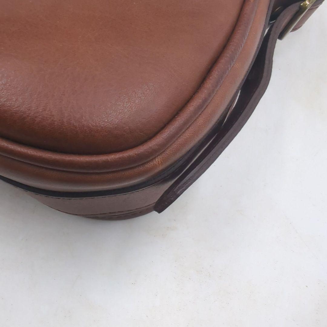 美品 Barbour バブアー カートリッジ ショルダーバッグ ブラウン レザー