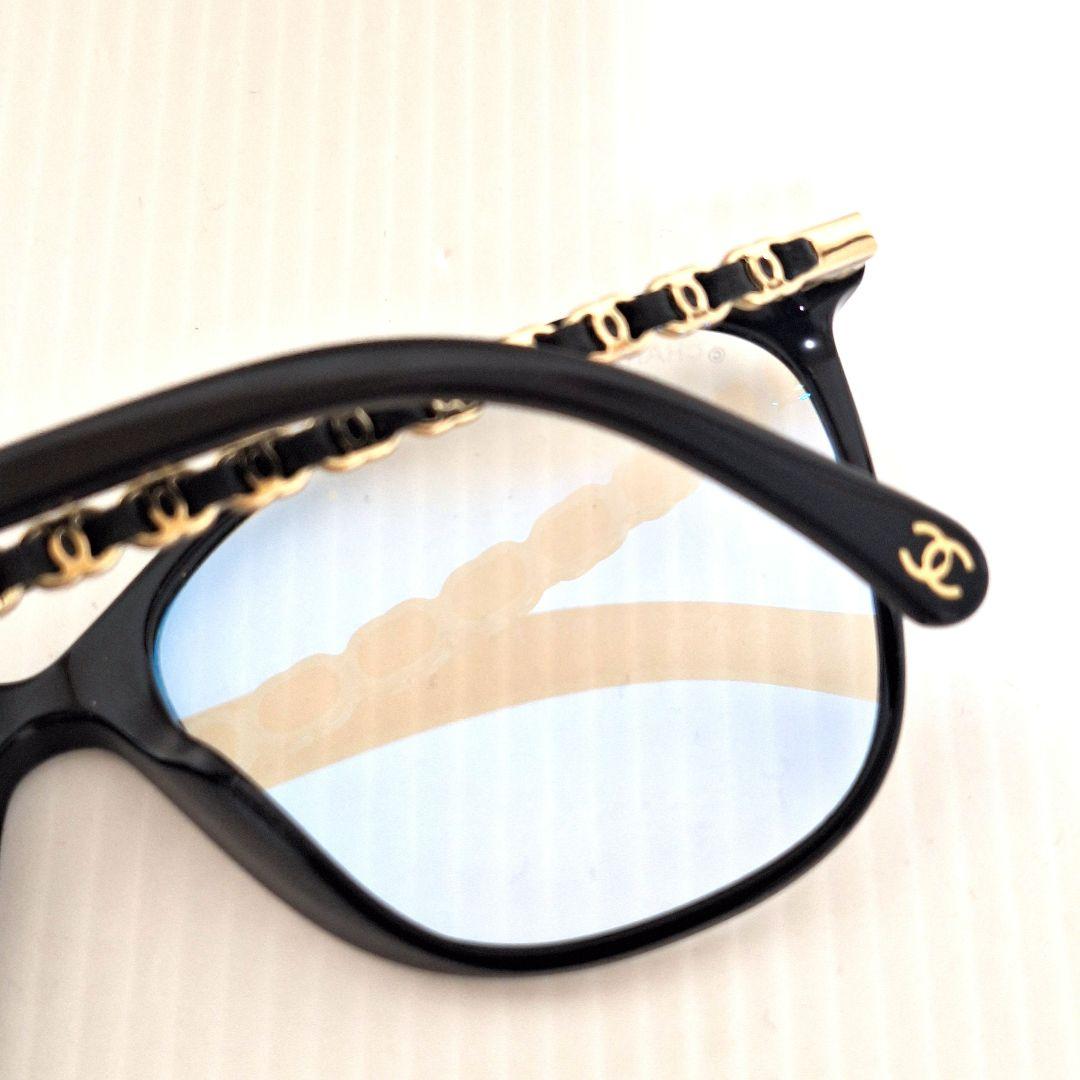 CHANEL スクエアシェイプ ブルーライトカット メガネ アイウェア