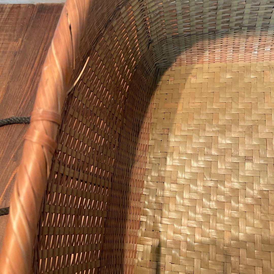 美品　レトロ　竹籠　バスケット　編み籠　収納　かご　大きいサイズ　インテリアに