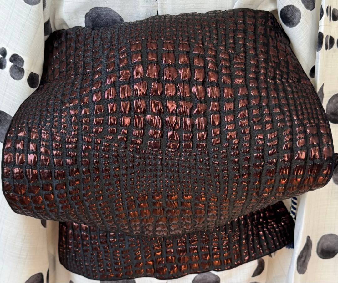 大人兵児帯【漆黒】【チョコメタル】のセット