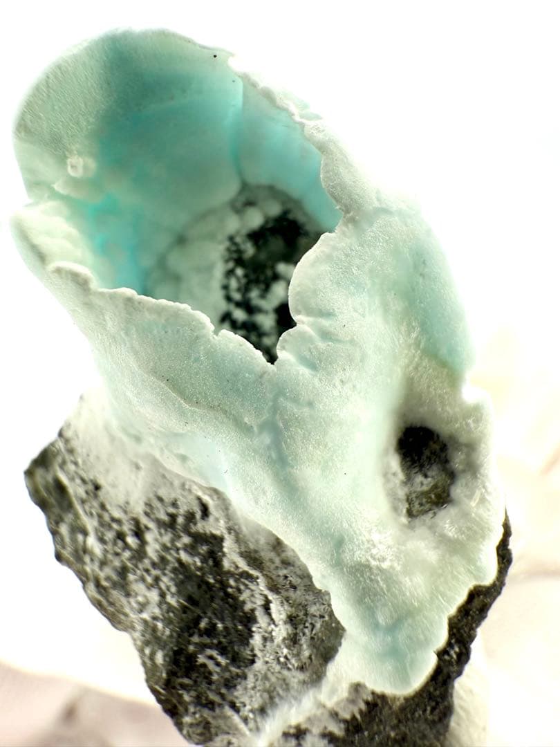 ブルー　アラゴナイト　霞石　カップ　原石　鉱物　標本　天然石