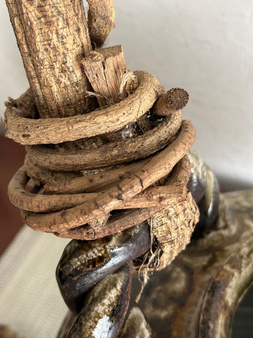 【送料無料】信楽焼　手造り　土瓶　花瓶　置物　特大