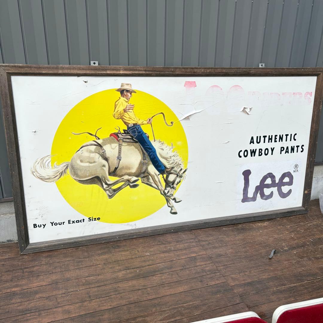 Lee 特大 大型広告看板 アメリカ 木製看板 ヴィンテージ 広告 パネル 木枠