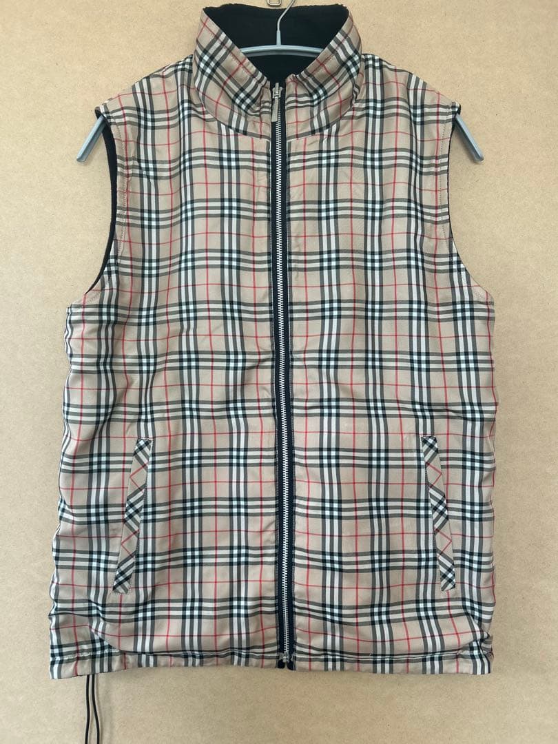 Burberry バーバリー　リバーシブル　ノバチェック柄　ベスト　ジップ　L