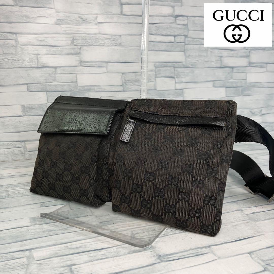 美品　140 GUCCI グッチ　ボディバッグ　ウエストバッグ　GG柄