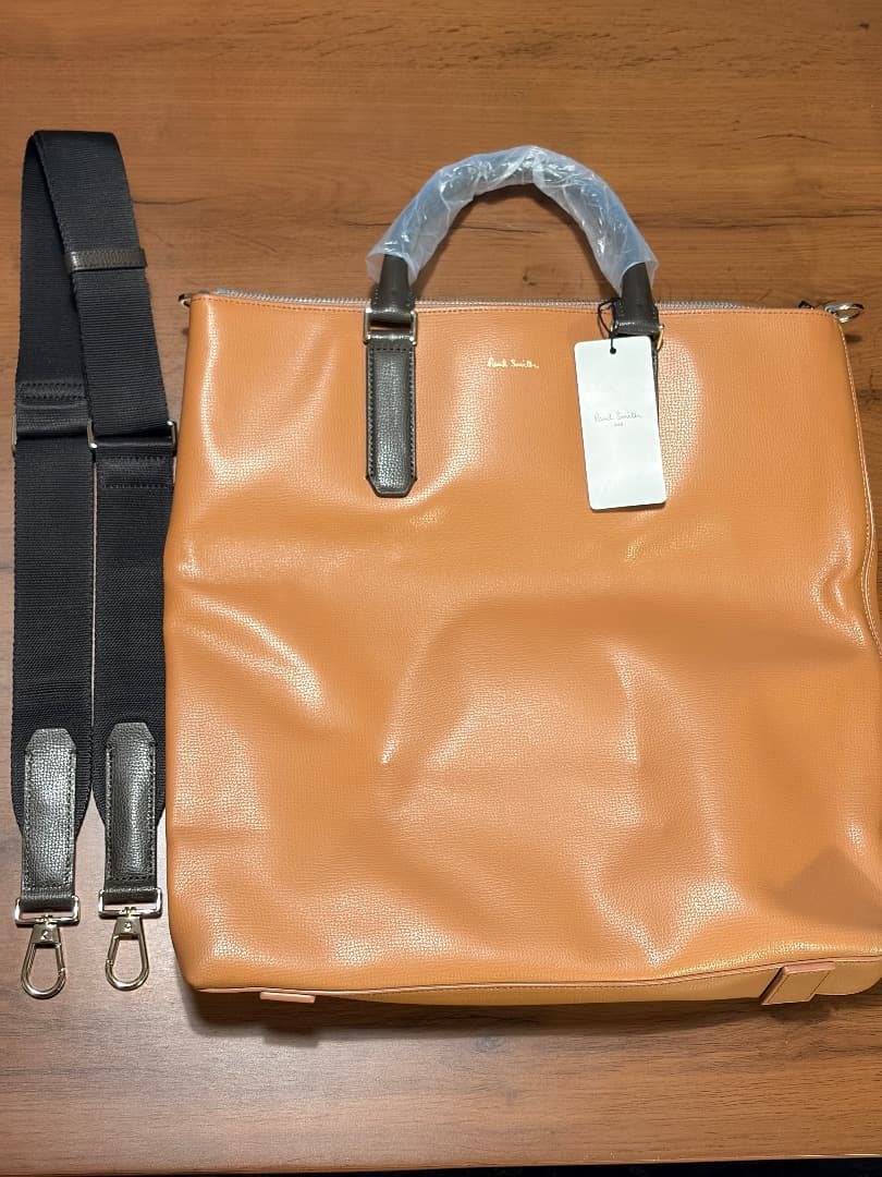 ポールスミス　Paul Smithキャメル 合成皮革 ビジネスバッグ