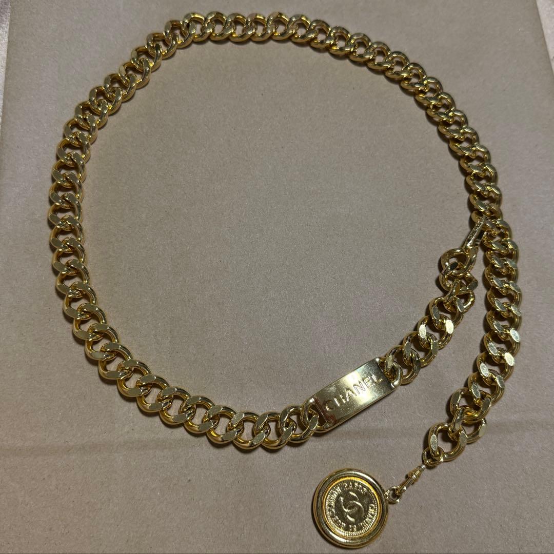 【期間限定価格】CHANEL ヴィンテージ チェーンベルト メダリオン ゴールド