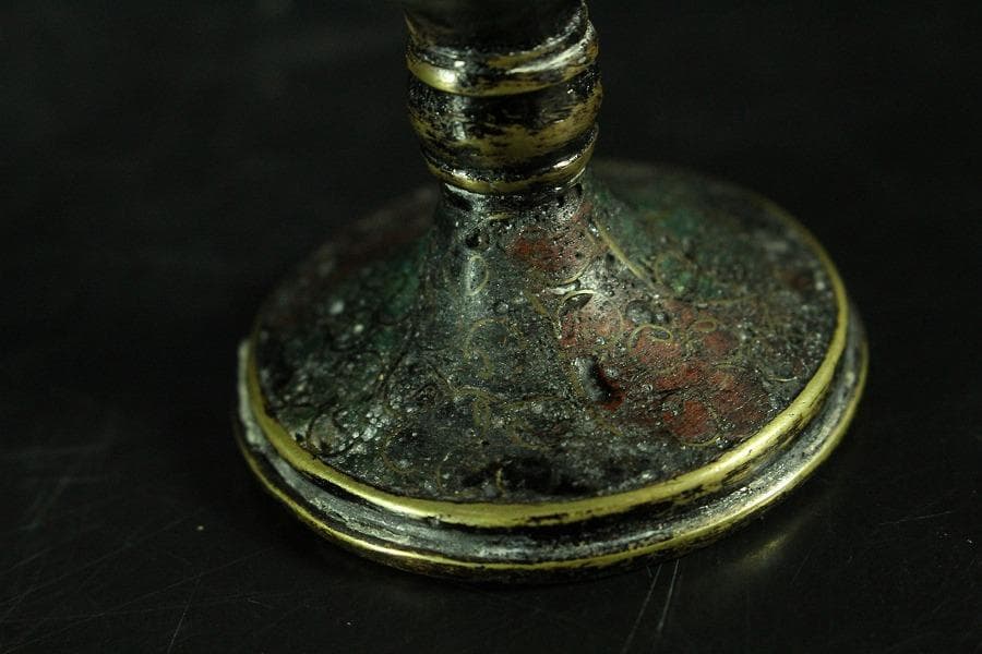 中国美術 唐物 捻紋 七宝 蓋置 書付(K-A823)