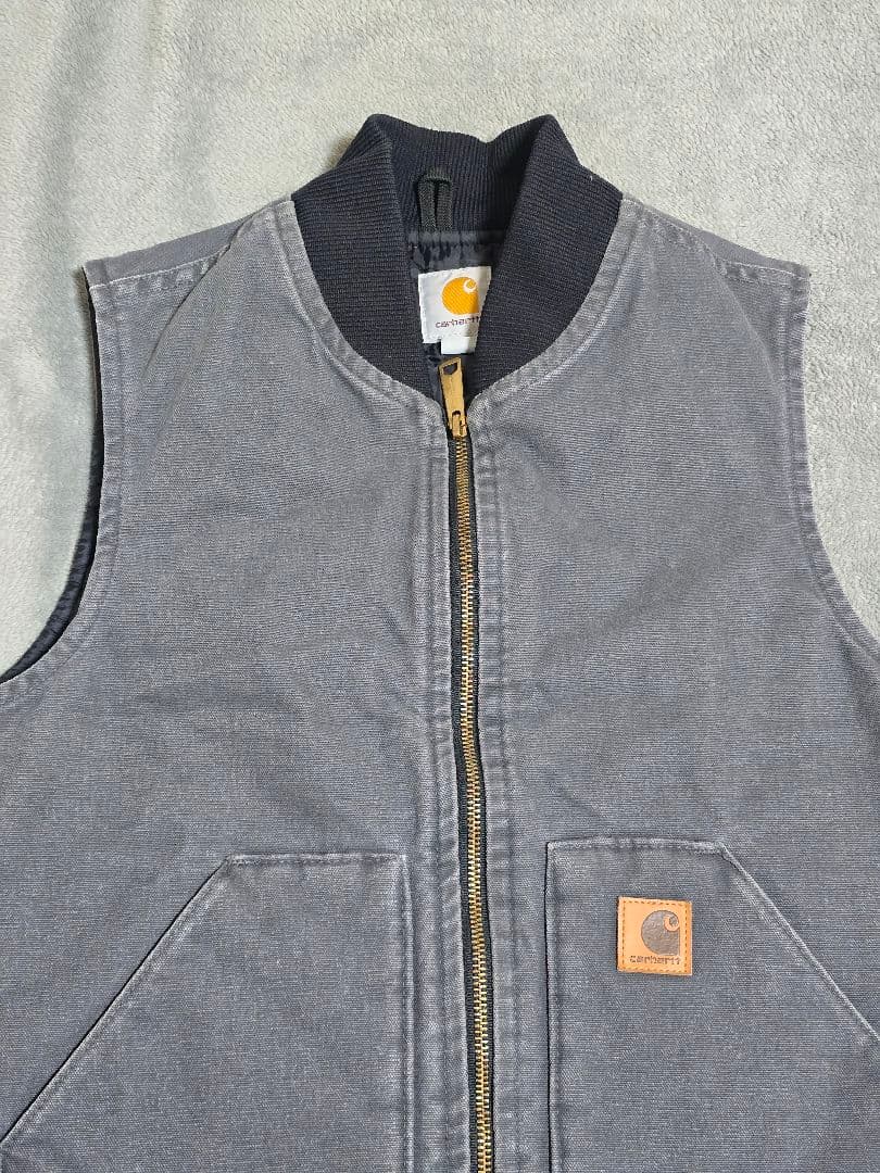 メシコ製 カーハート　ダックベスト　ネイビー　V02 CMT フェード