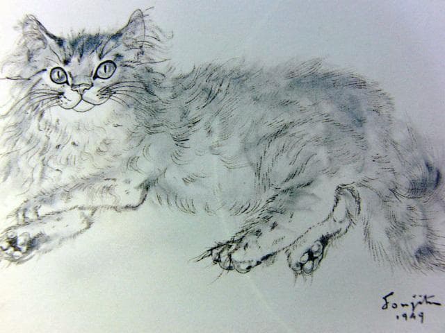 藤田嗣治/Leonard Fujita 【 猫 】１希少な画集より、新品額装付