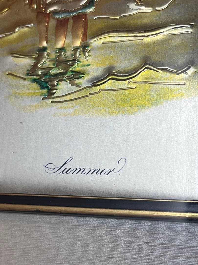 シルバー925 刻印　イタリー　絵画　summer アンティーク