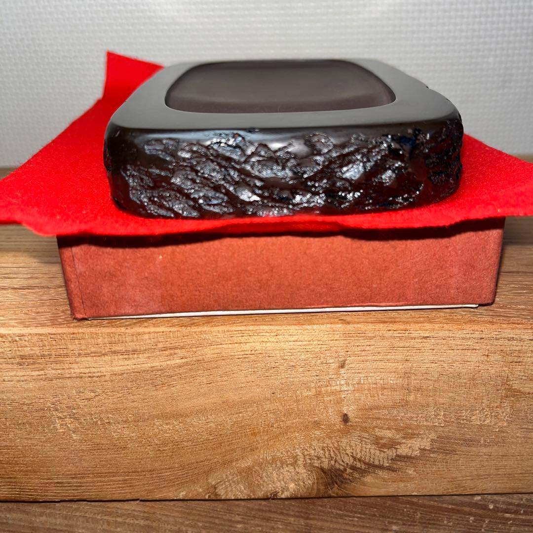 ⭕️赤間硯　新品美品　下井唯石　野面硯　弘雲堂　硯縁ツルツル　女性好み作品
