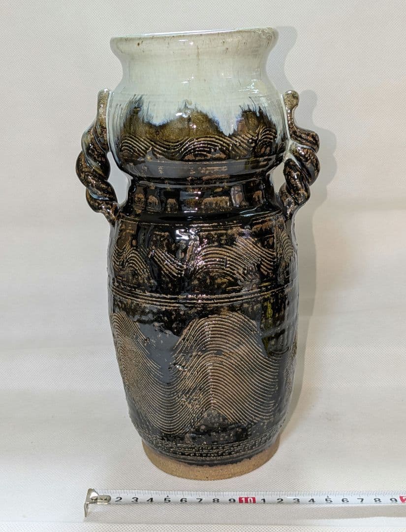 唐津焼　山口康雲　久峰陶苑　朝鮮唐津　花入れ　花瓶　花生け　フラワーベース　花器