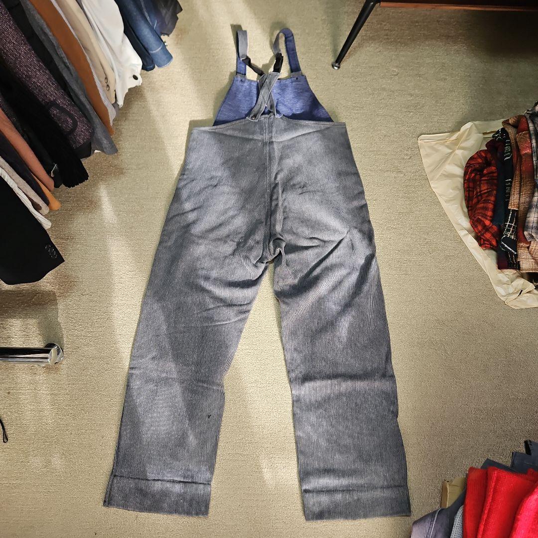 フレンチ vintage 希少 ピケ オーバーオール グレー