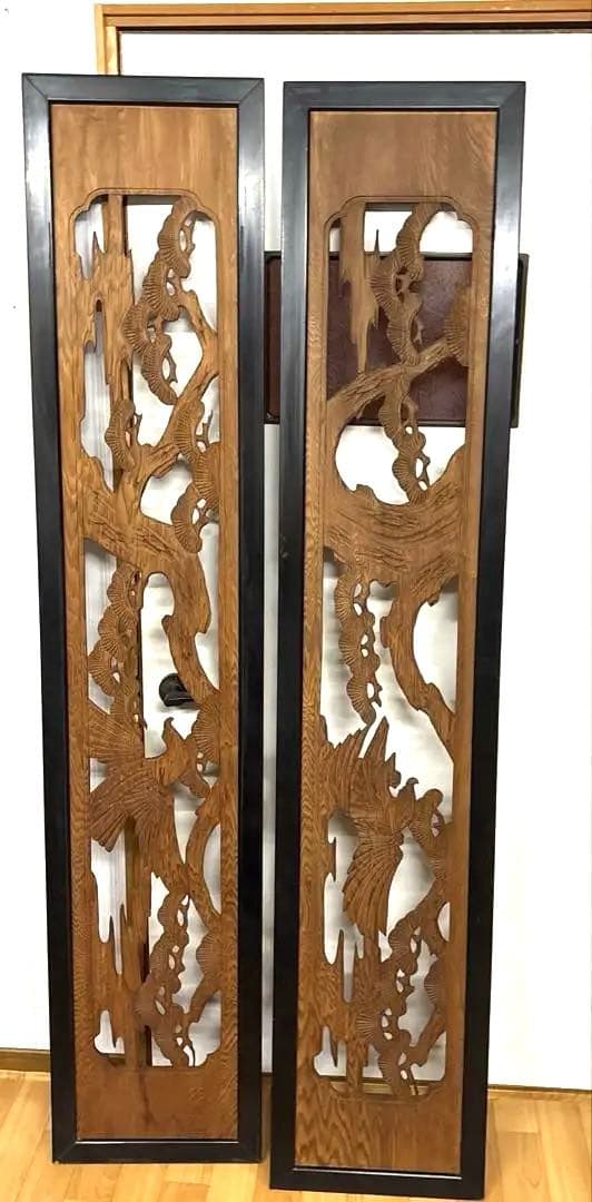 【値下げ】欄間　木製彫刻　建具　組子　アンティーク　セット