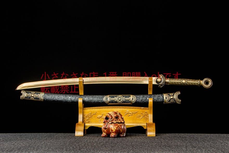 サンゴールド刺繍春刀-高性能マンガン鋼 古兵器 刀装具 日本刀 模造刀 居合刀