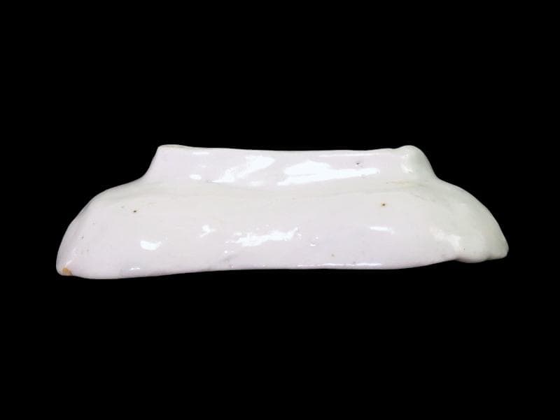 古伊万里　染付　型刷印判　幾何学文様の図　変形皿　江戸期　E649AS-CTm