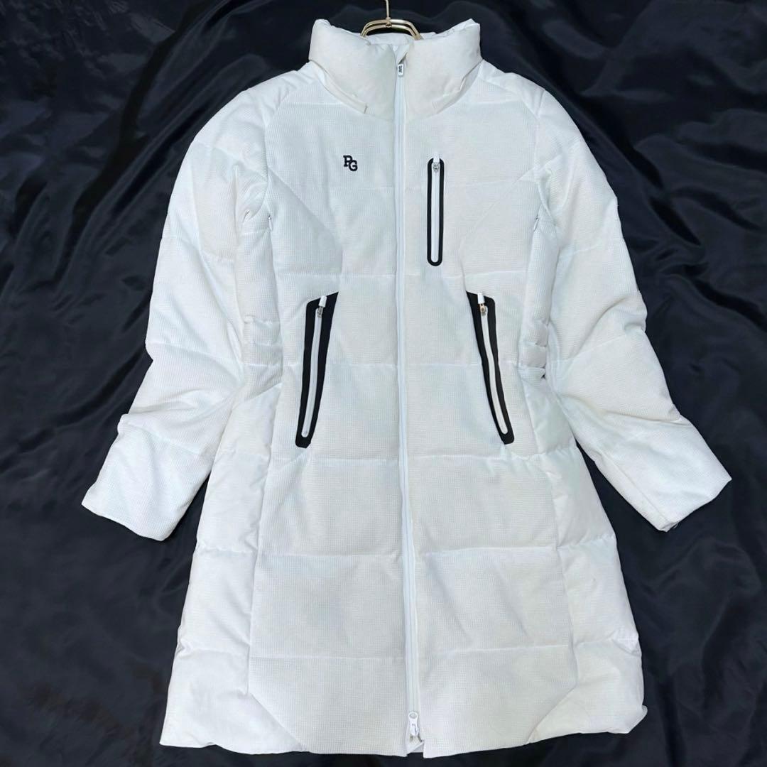 パーリーゲイツ ポリコット ワッフル×ドットエアー ダウンコート