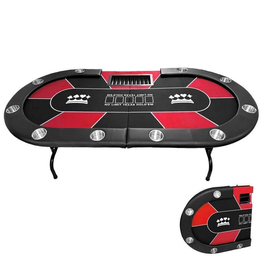 ポーカーテーブル 10人対応 カジノ チップラック ドリンクホルダー 黒2653