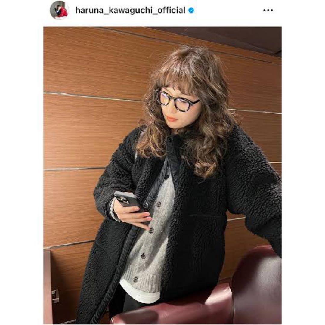 HYKE ボアロングコート ブラック サイズ1