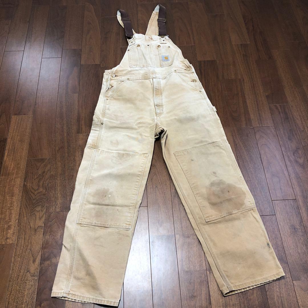 Carhartt ベージュ オーバーオール 38x32