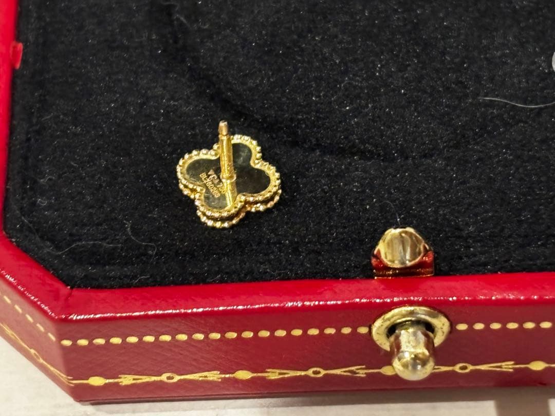 ヴァンクリーフ&アーペル VCA アルハンブラ オニキス ピアス K18 750