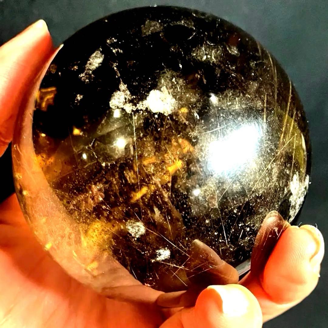 超特大　72mm ゴールドルチルクォーツ　金針水晶　パワーストーン