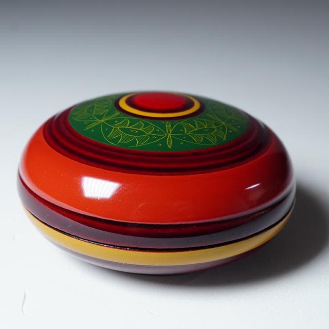 関翠雲　独楽塗沈金彫り中棗・香合揃　共箱　茶道具　茶器　漆器