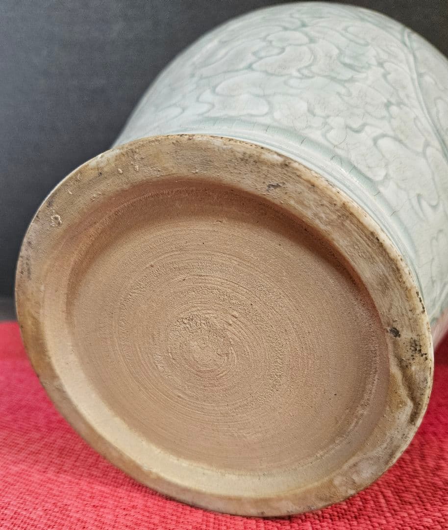 中国古美術　中国古陶磁器　古玩　青白磁　影青　彫花文　瓶　罐　大壺　唐物　古渡り