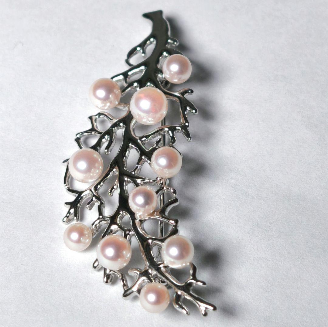 【極美品 最高級】ミキモト ブローチ パール リーフ フォーマル 皇室御用達