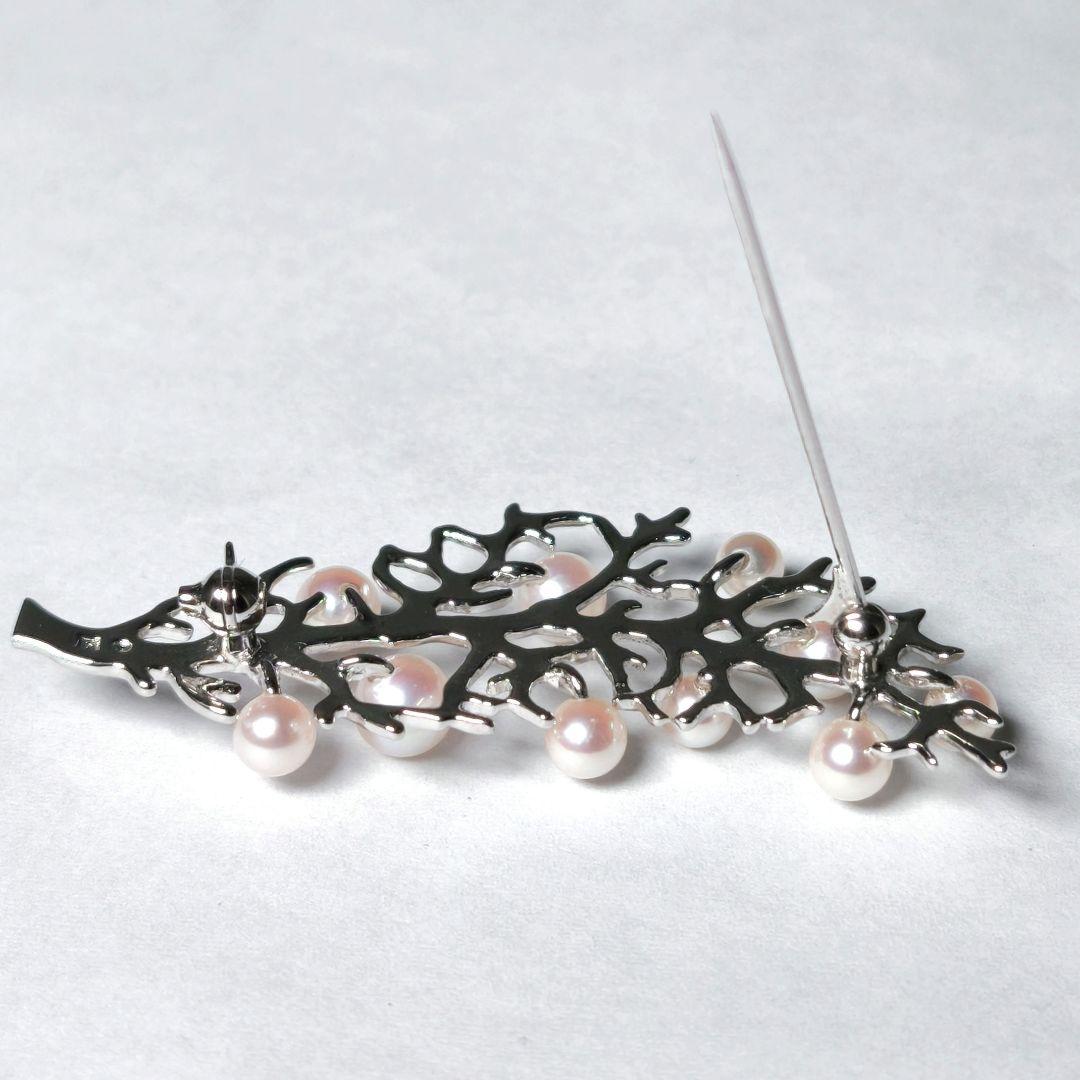 【極美品 最高級】ミキモト ブローチ パール リーフ フォーマル 皇室御用達