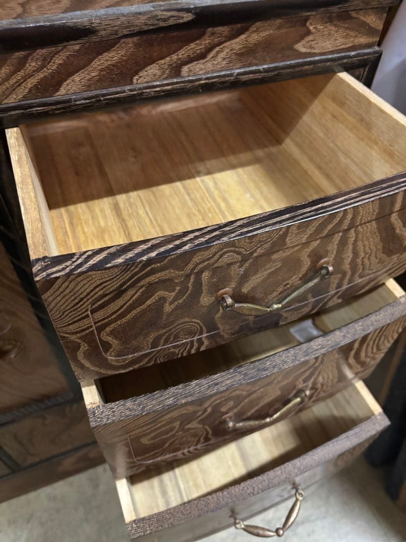 桑材　木製ガラス扉付き和風収納棚　高さ165cm 幅90㎝　岐阜県揖斐郡池田町