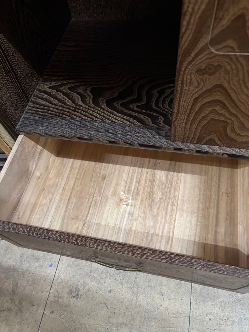 桑材　木製ガラス扉付き和風収納棚　高さ165cm 幅90㎝　岐阜県揖斐郡池田町