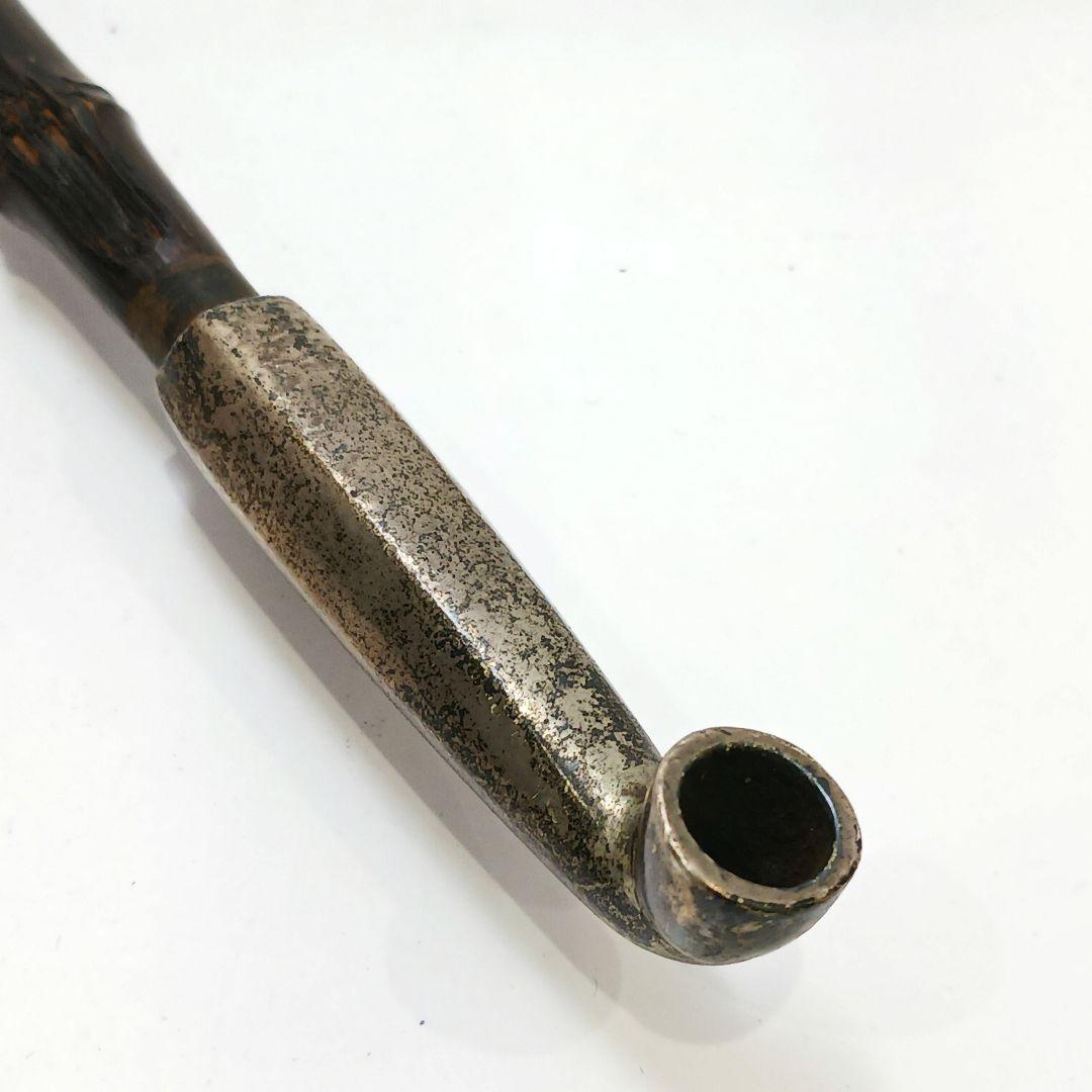 専用 Y2978-6 時代物 象嵌銀金具 煙管筒 煙草入 キセル筒
