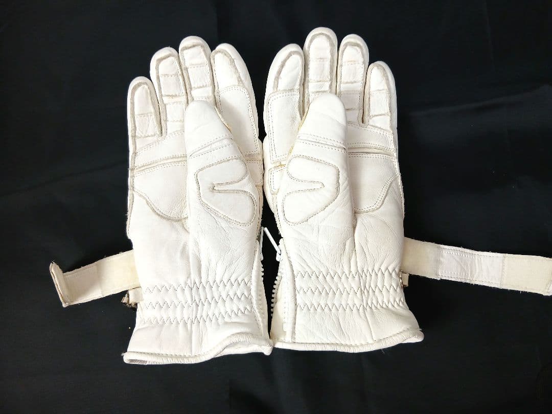 （中古美品）REUSCH ホワイトブルーのスキーグローブ RSサイズ7