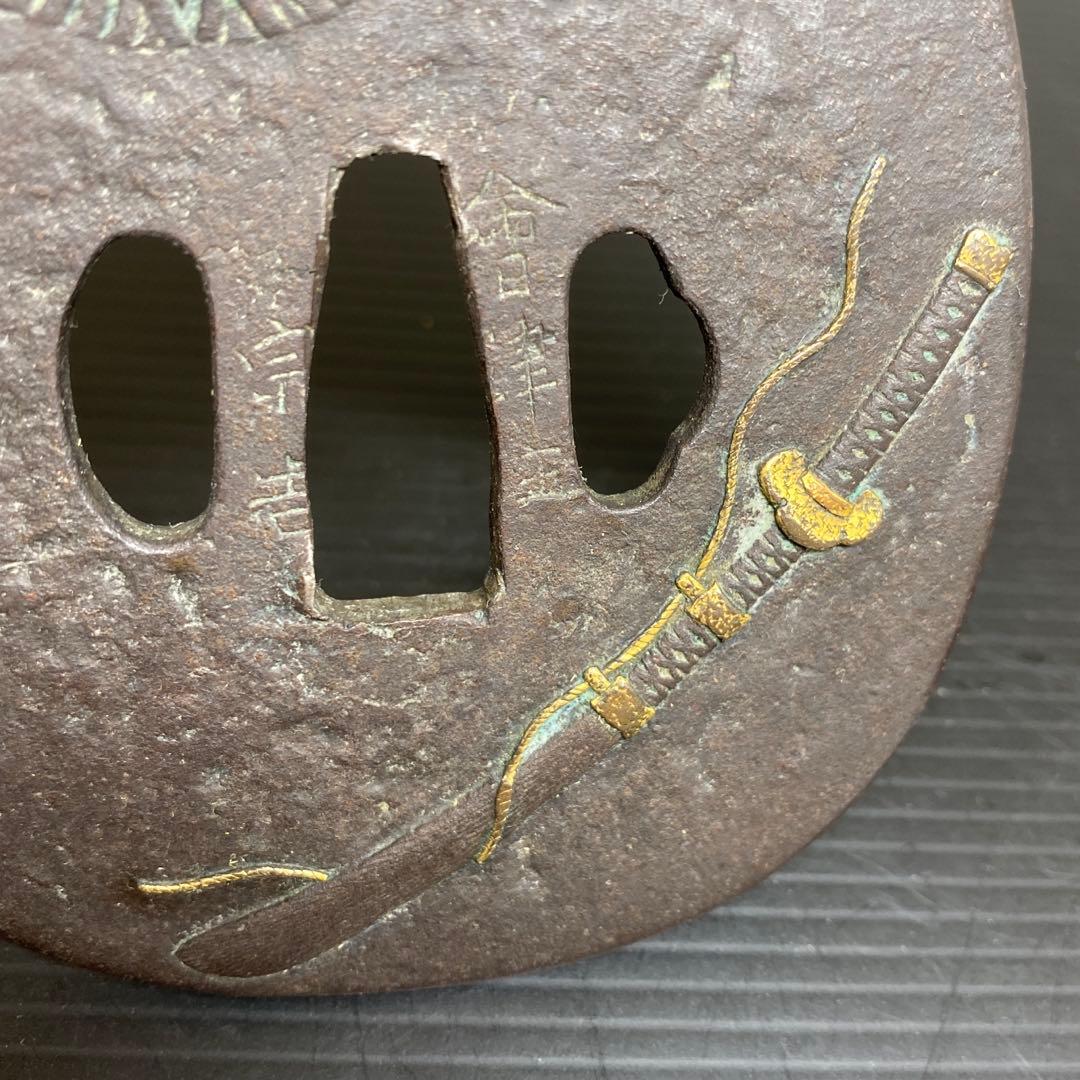 江戸時代　宗吉銘　金象嵌　大鍔　204g 東さ7-1012☆2F