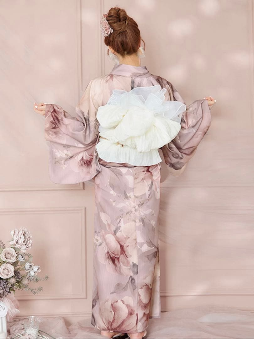 Sugar アンティークフラワーピンク浴衣【浴衣3点セット】