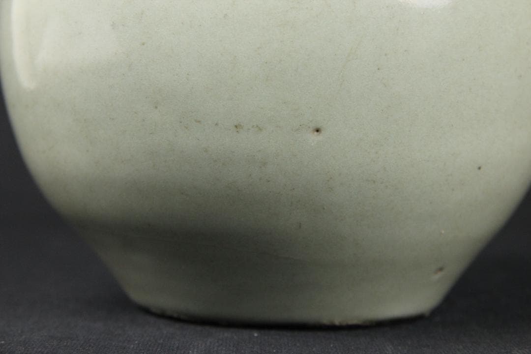 唐物　明～清　七官青磁　青瓷　耳付水指　茶道 　龍泉窯　FJ21-4