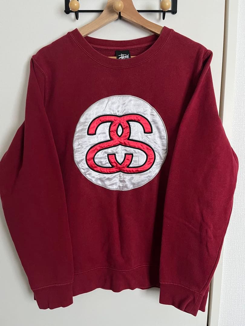 サトボウ　Stüssy デカロゴ　赤 トレーナー Mサイズ