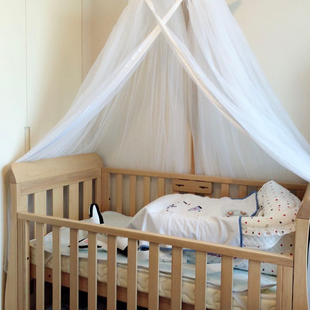 Boori スレイ　ベビーベッド　アーモンド　ベッド下収納付き