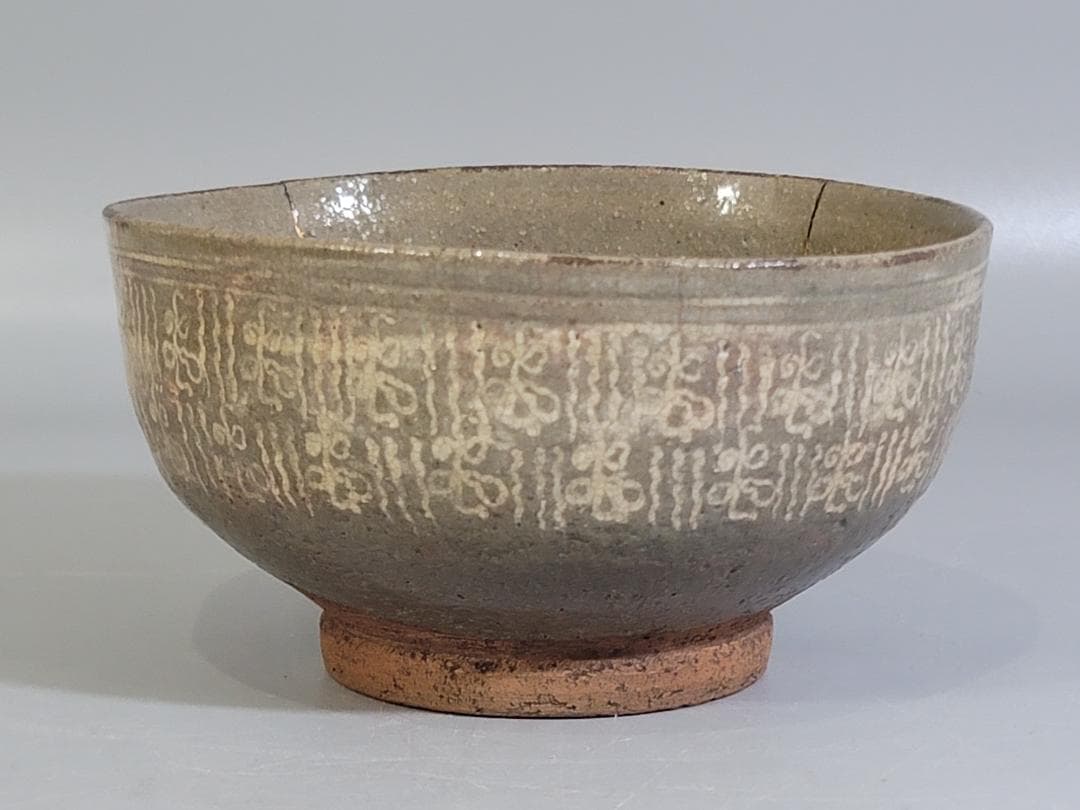 茶道具 三嶋茶碗 時代物 古美術 DT413