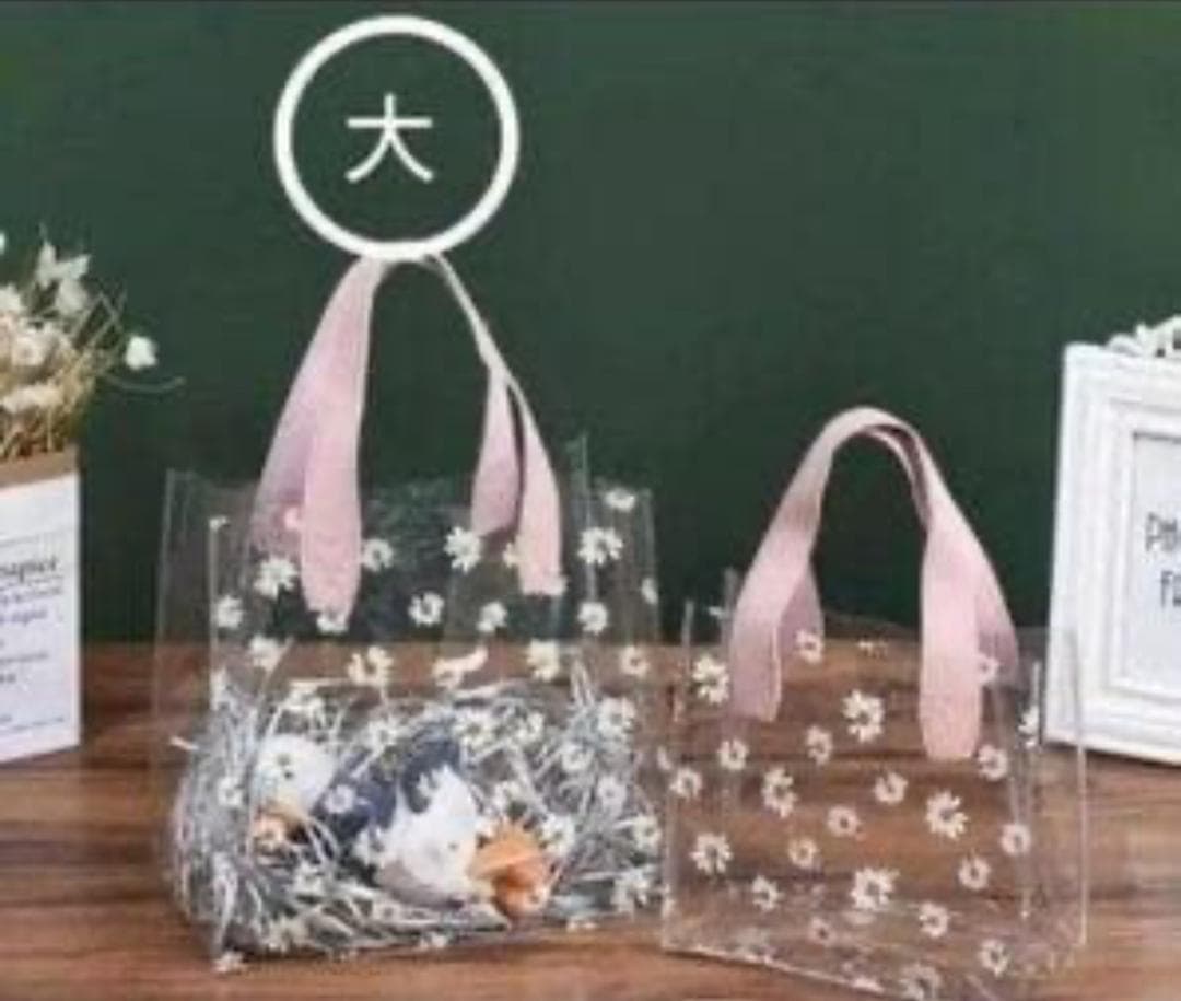 大サイズ 花柄 透明ギフト袋