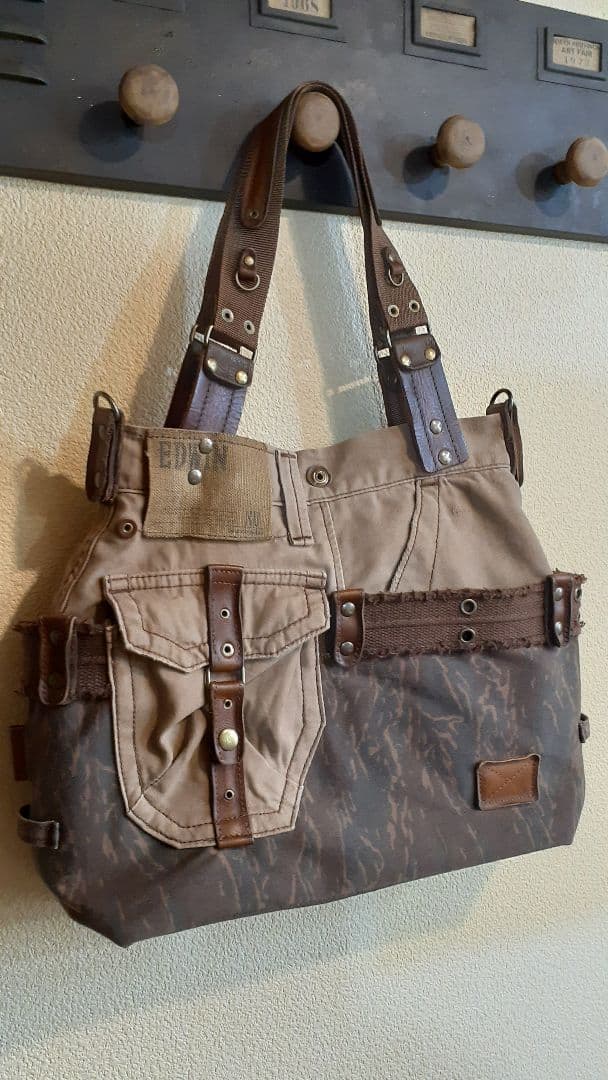 デニムリメイク★★★ MILITARY VINTAGE トートショルダー&腰袋付