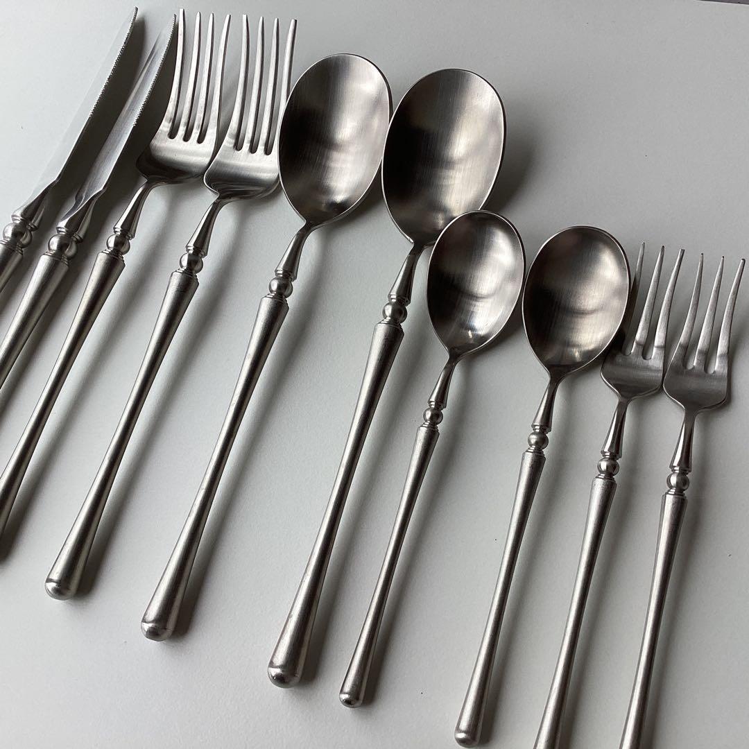 未使用 シルバー カトラリー ディナー & デザート スプーン フォーク ナイフ