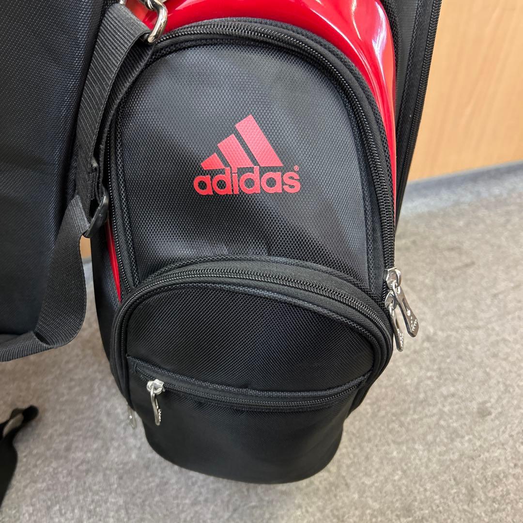 専用adidas ゴルフバッグ キャディバッグ　ブラック/レッド