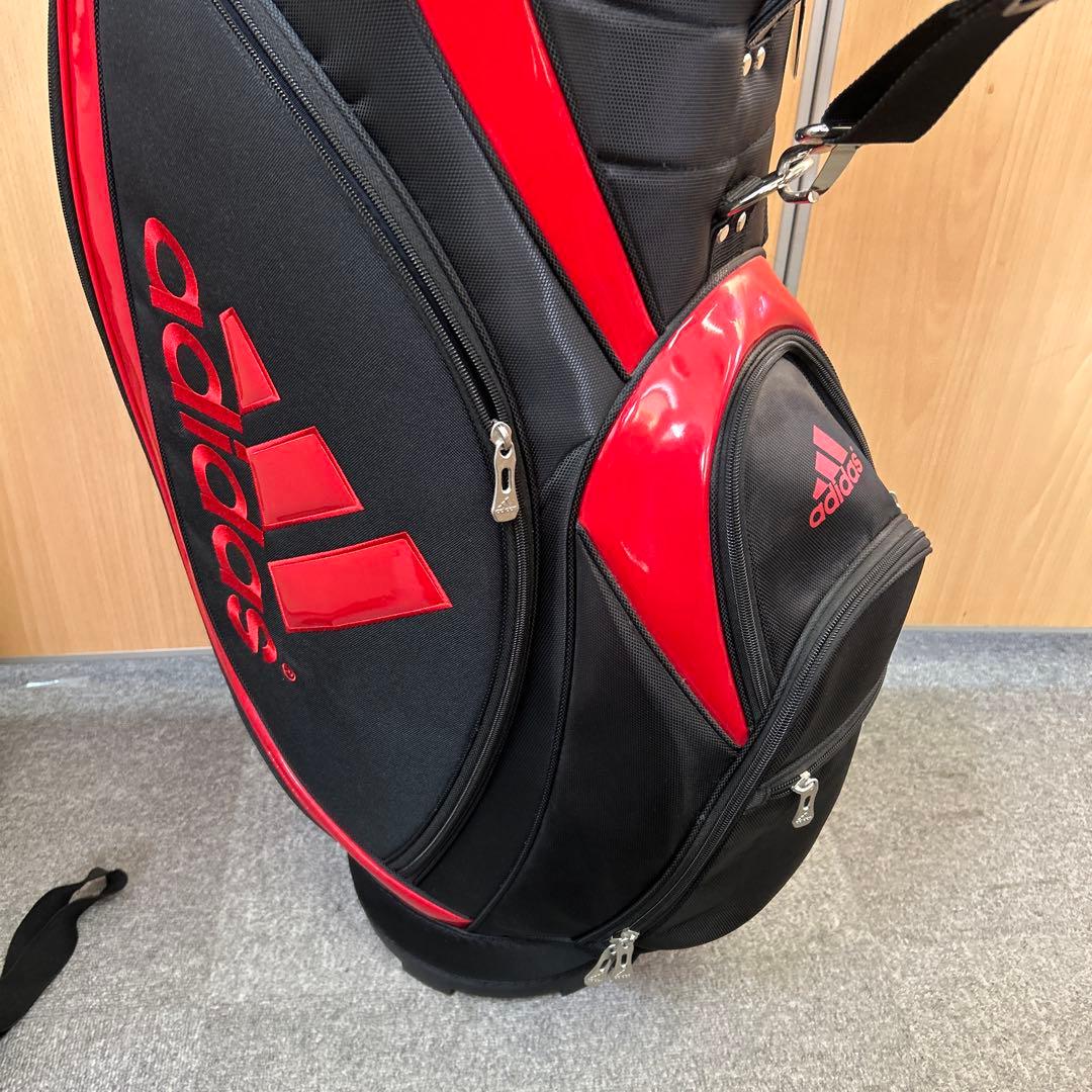 専用adidas ゴルフバッグ キャディバッグ　ブラック/レッド