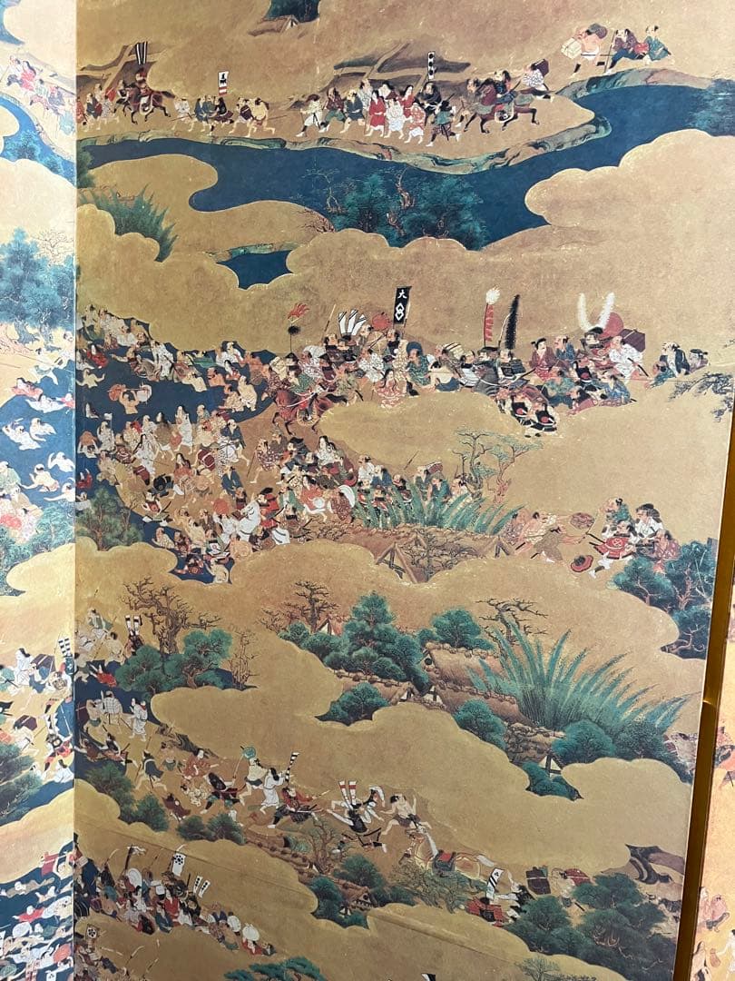 大阪夏の陣図 左隻 屏風 複製 特大 高級 衝立 六曲 侍 武士 和風 日本画