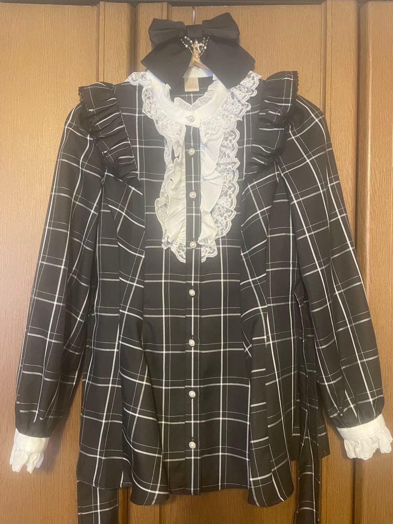 Secret Honey シーハニ リボンフリルセットアップ チェッククロ